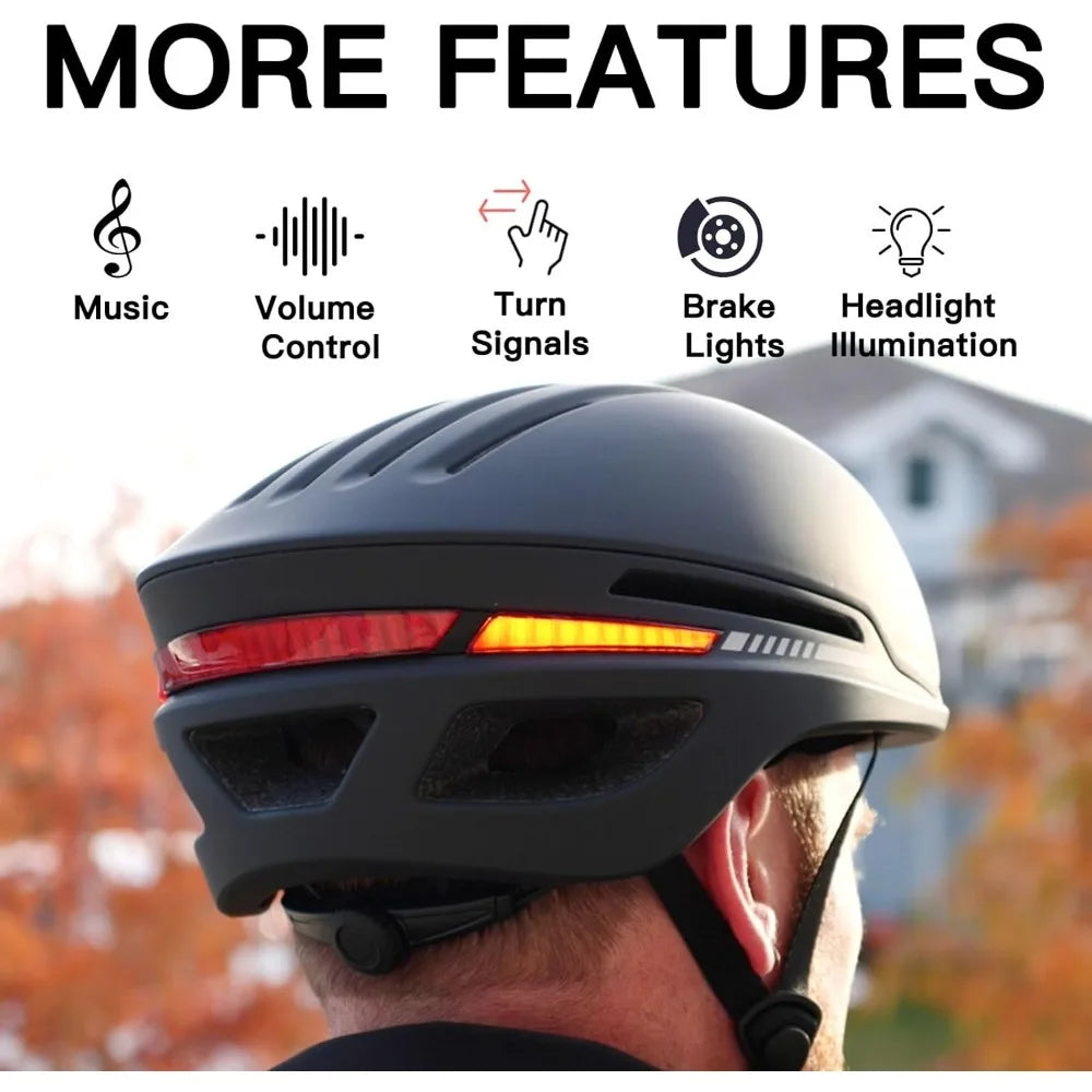 Smart Bike Helmet With Built In Speakers And LED Signals