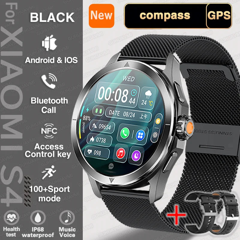 S4 Ultra Outdoor Smart Watch Men AMOLED GPS NFC Heart Rate