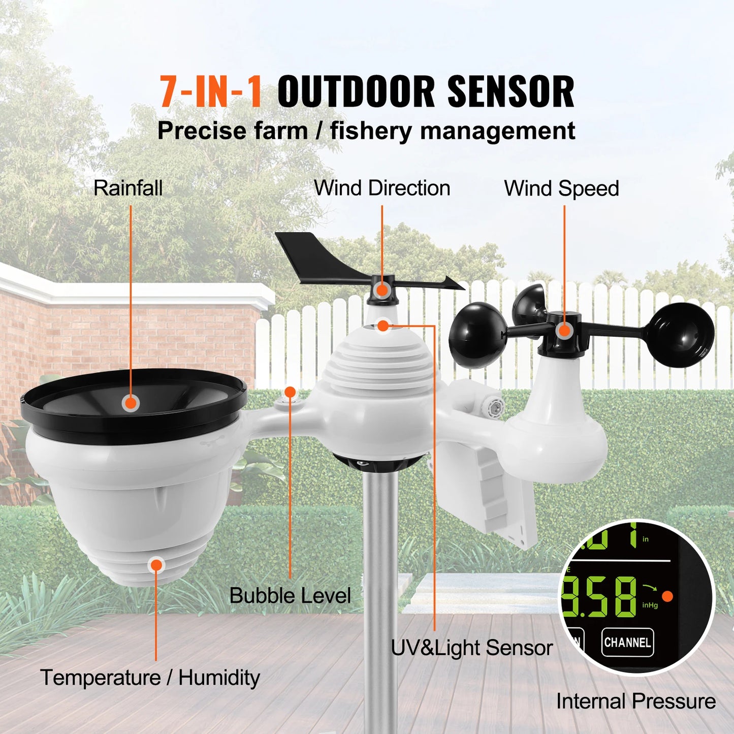 SucceBuy 7 In 1 Wi Fi Weather Station With Display Unit