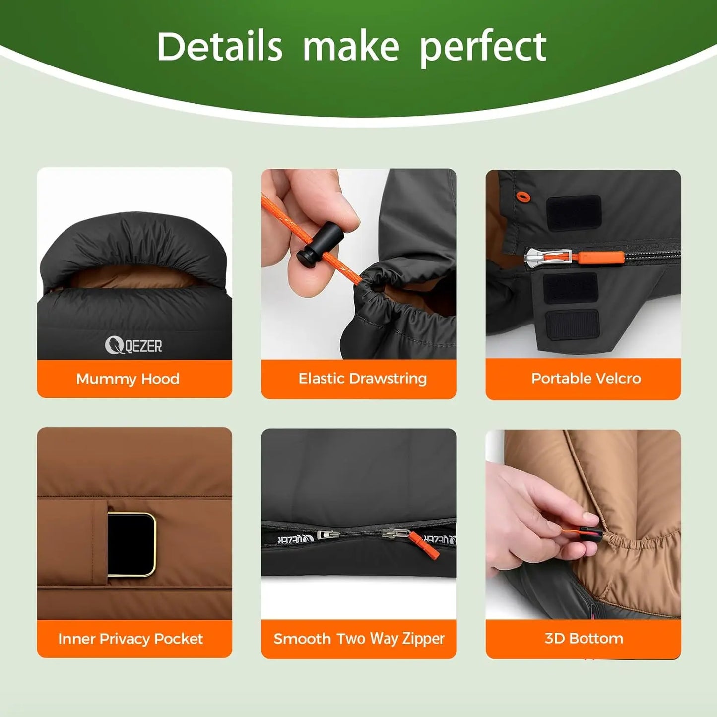 XL Sleeping Bag Suitable for 4 Seasons Oversized Ultralight Backpacking Sleeping Bag for Adults Great for Camping and Hiking