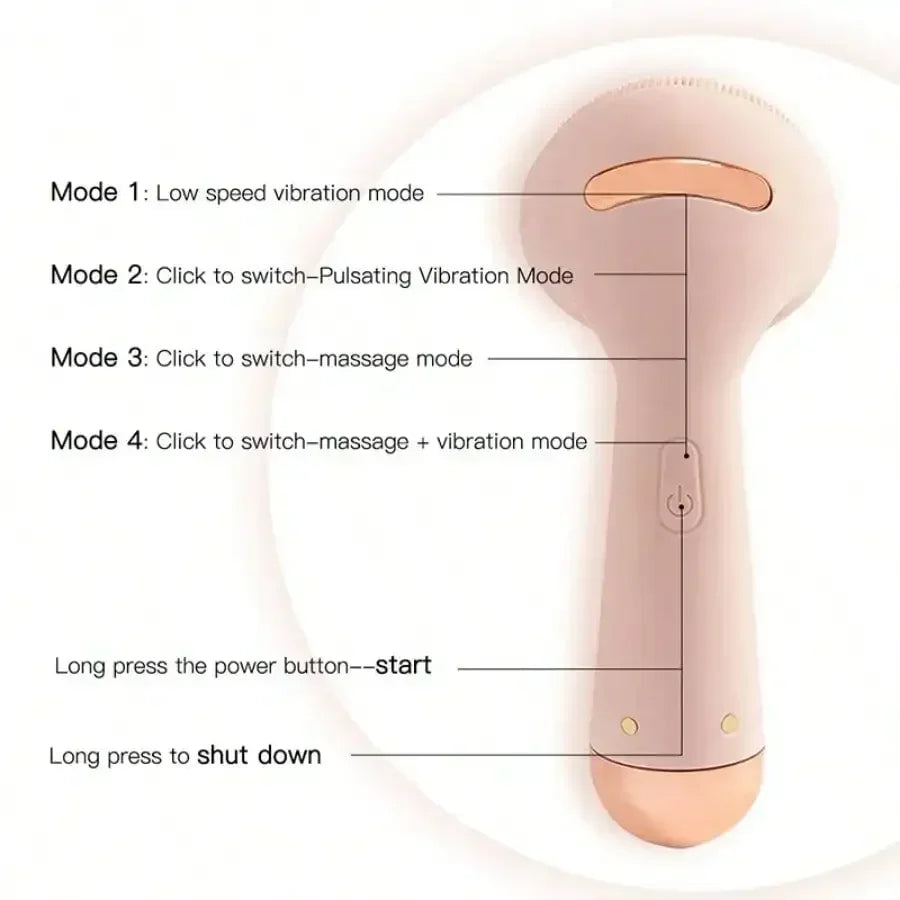 Function Electric Silicone Facial Brush Massager Waterproof