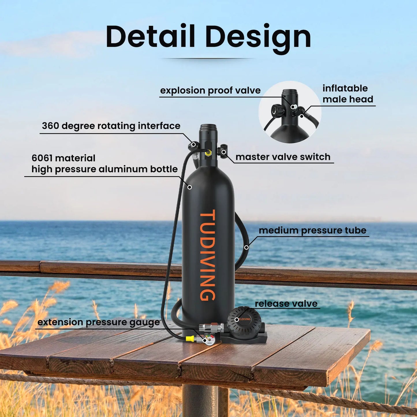 Tudiving S700Plus Portable Scuba Tank for Underwater Work