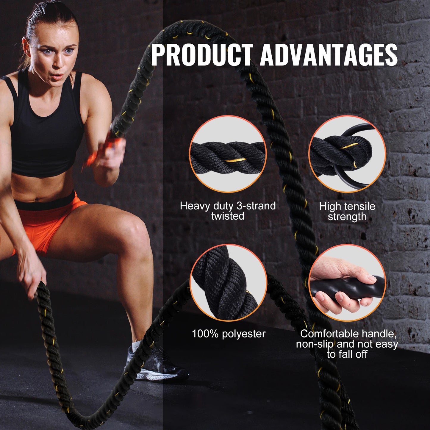 SucceBuy Battle Rope Training Home Gym And Core Strength