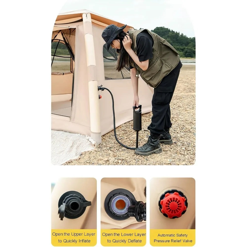 DUOFU 4 Season Inflatable Camping Tent For 2 To 4 People