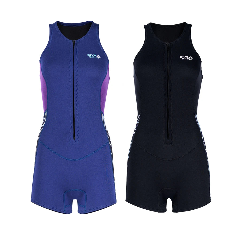 Neoprene Womens Front Zip 2mm Wetsuit For Swimming Surfing