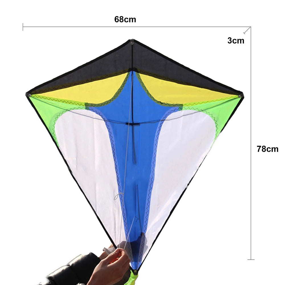 Easy To Fly Diamond Shaped Kite with Long Tail Colorful Flight Kite Primary Stunt Kite Enhance Coordination for Boys Girls