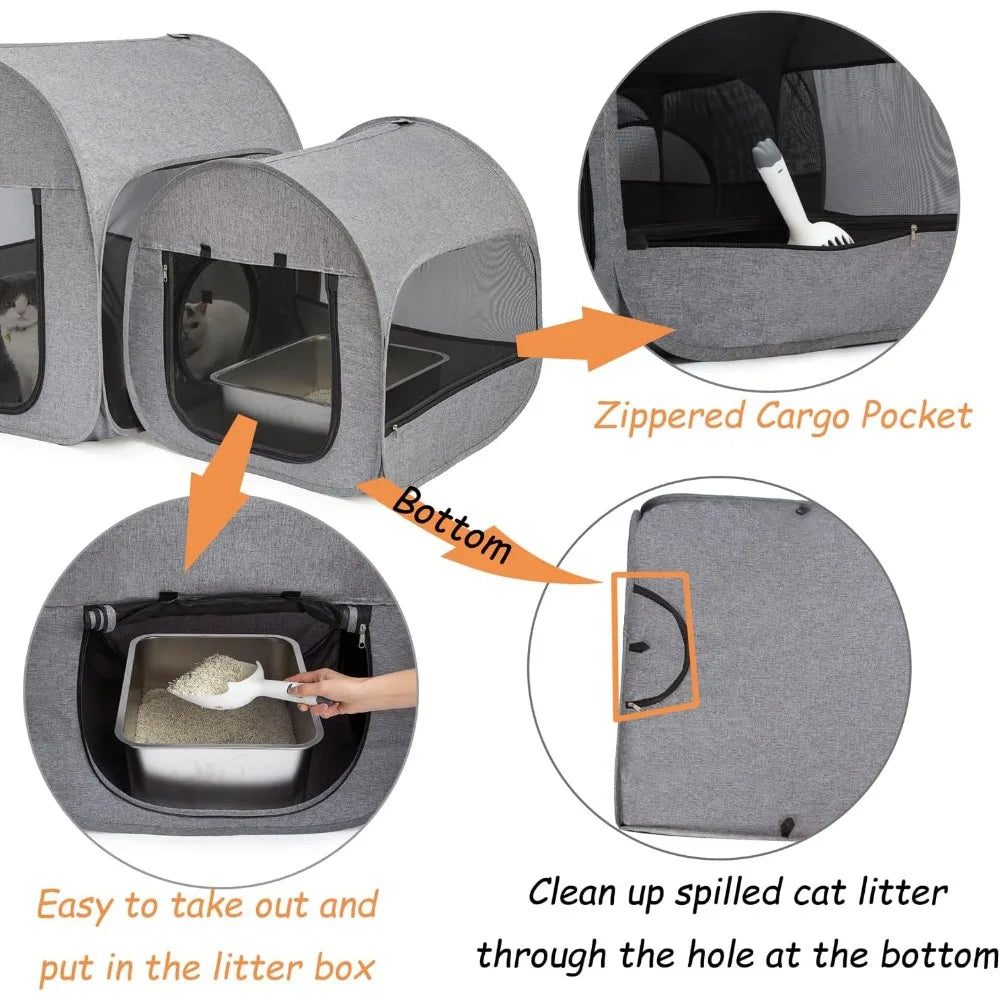 Hign-concerned Portable Cat Playpen Foldable Enclosure Tent