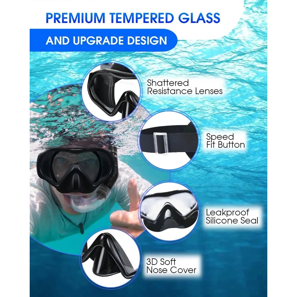 Swimming Goggles Snorkeling Mask Anti Fog Adjustable Strap