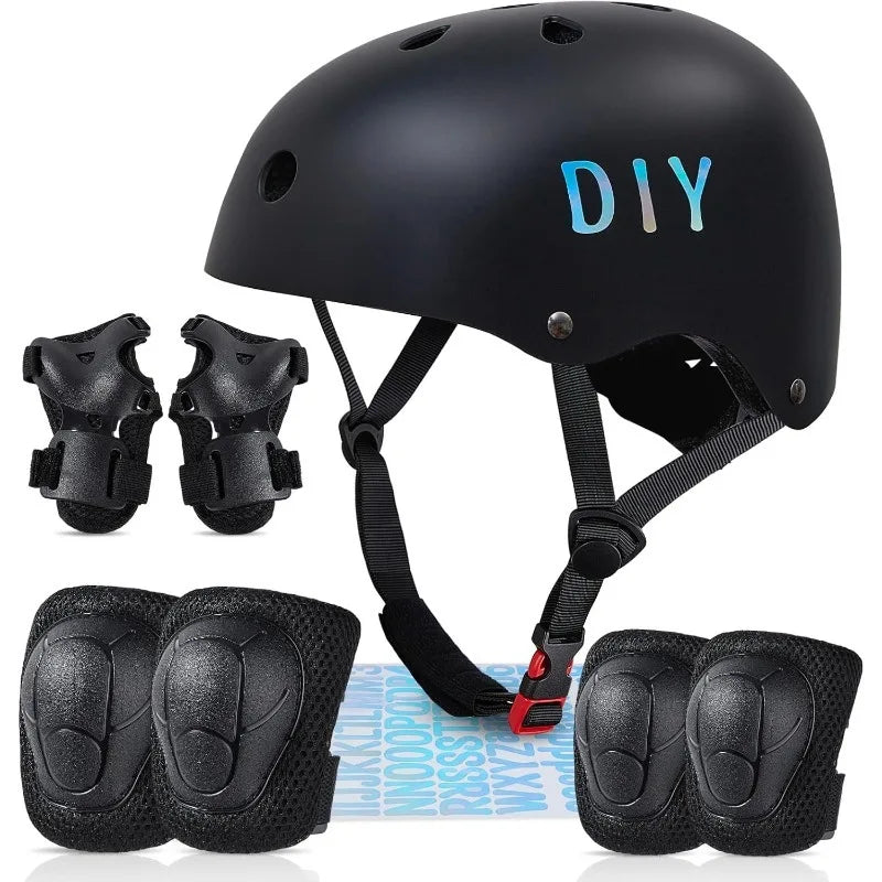 FIODAY Kids Bike Helmet And Protective Gear Knee Elbow Pads