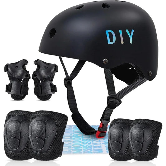 FIODAY Kids Bike Helmet And Protective Gear Knee Elbow Pads