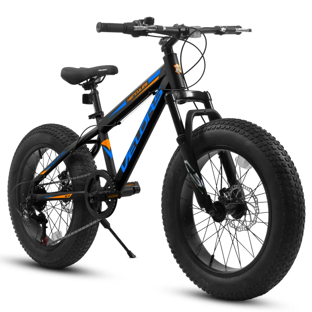 20 Inch Fat Tire Bike Adult 7 Speed Mountain Bike, Dual Disc Brakes, High Carbon Steel Frame, Front Suspension, Mountain Buggy