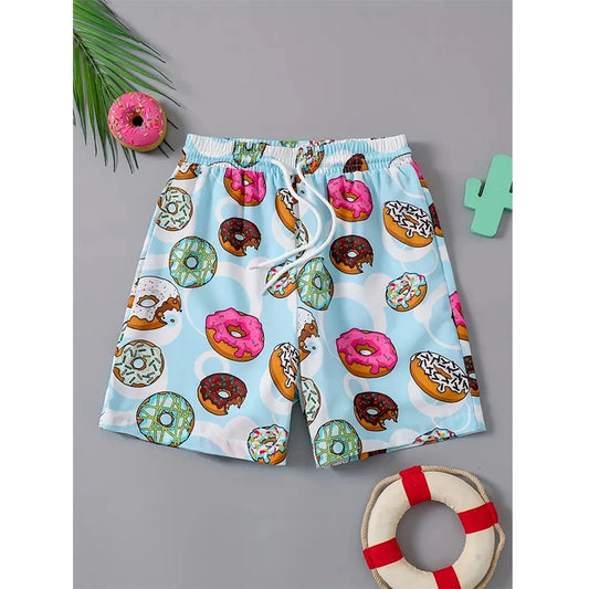 Harajuku Ice Cream 3D Print Quick Dry Board Shorts