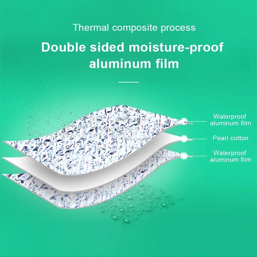 Waterproof Camping Mat Moisture Proof Aluminum Foil Mat Double Sided Sand Free Beach Mat With Storage Bag 78x78in