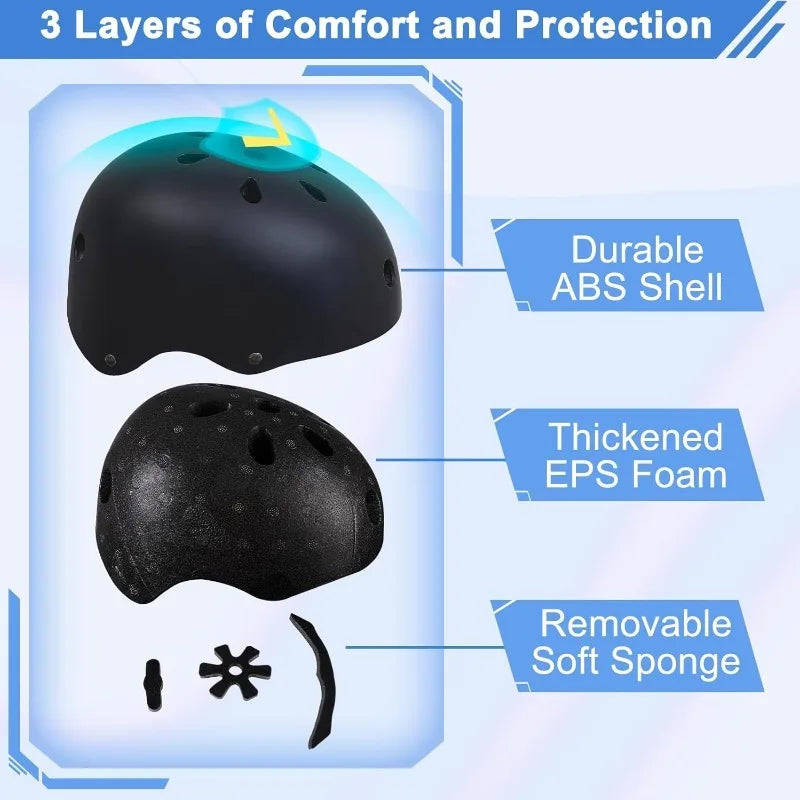 FIODAY Kids Bike Helmet And Protective Gear Knee Elbow Pads