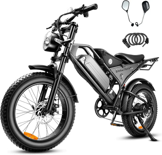 48V 1000W 28mph Electric Bicycle 24miles 15ah Removable Battery 3 modes Electric Bike 20 inch Fat Tire Mountain Off-road E-bike