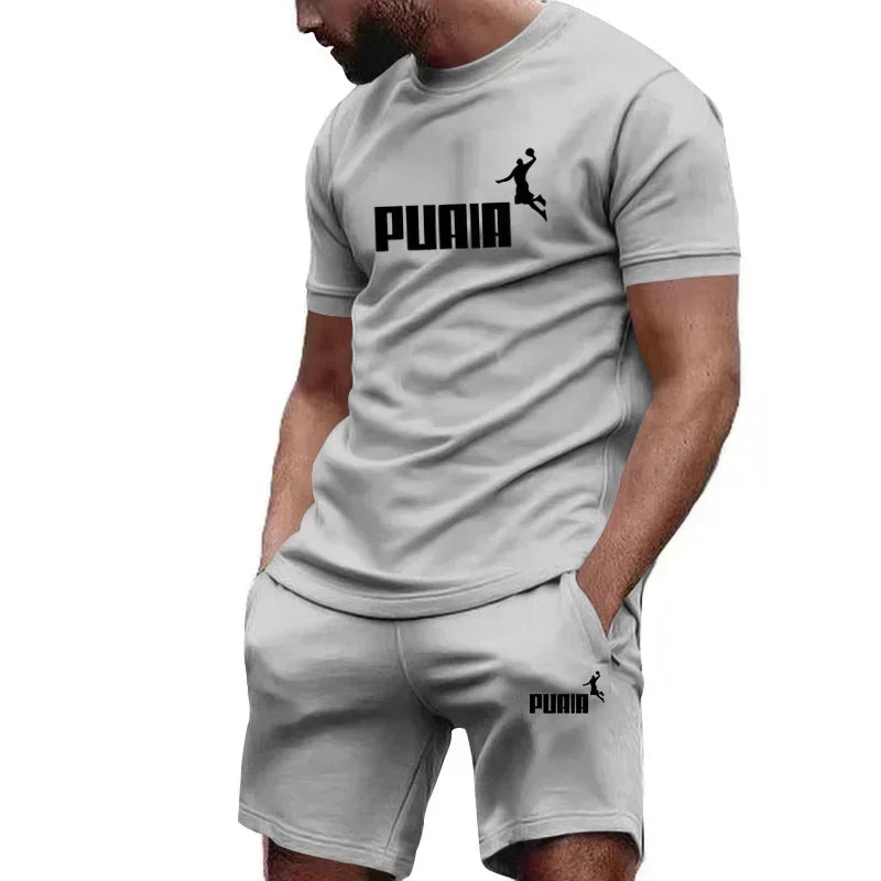CN Guangdong Mens Summer Short Sleeve Set Jogging Fitness