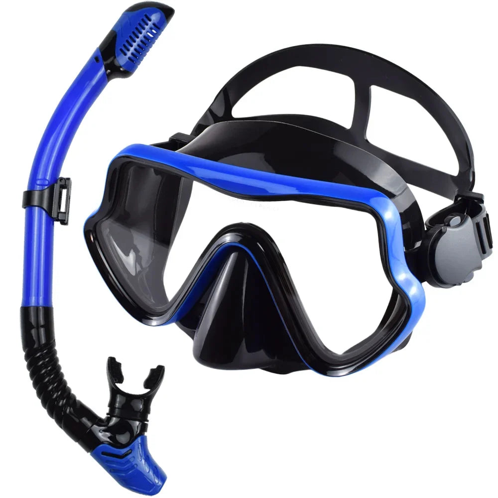 JoyMaySun Scuba Mask Snorkel Set For Adults Panoramic Tempered Glass