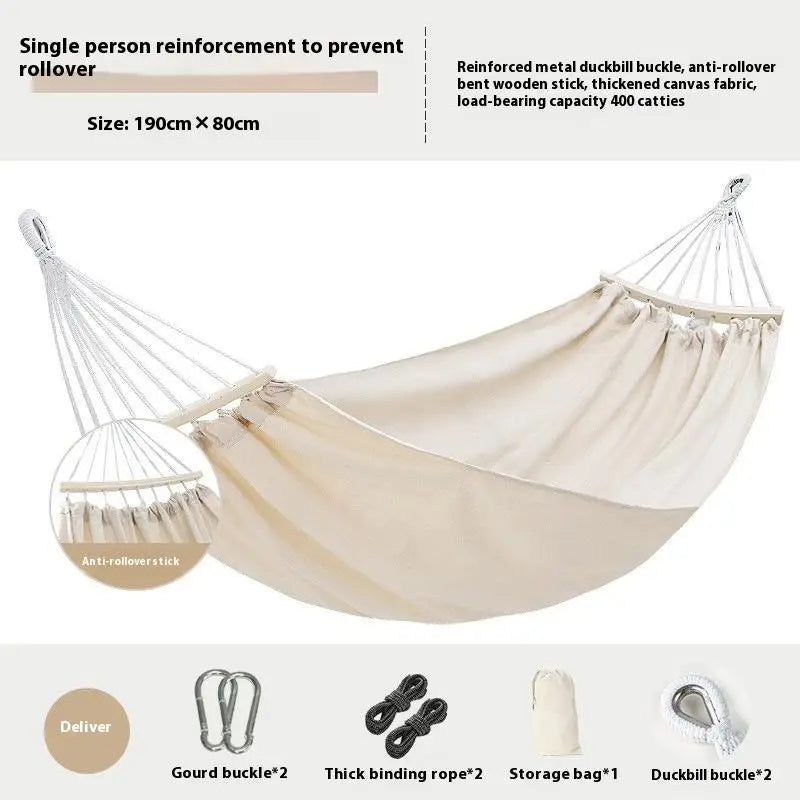 Anti Rollover Hammock 1 People Travel Beach Portable Rest Hanging Bed Chair Outdoor Camping Hammock With Storage Bag