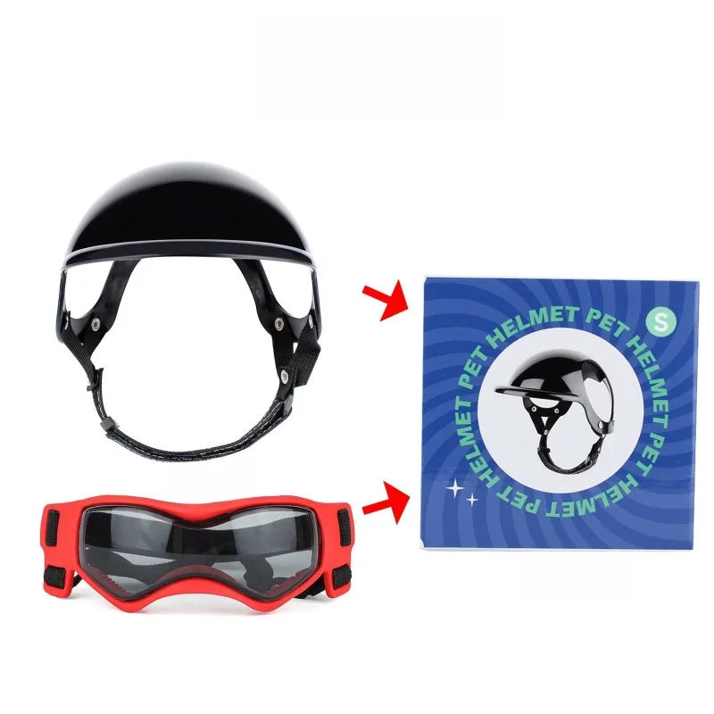LETVIA Dog Helmet With Goggles Anti UV Sunglasses For Pets