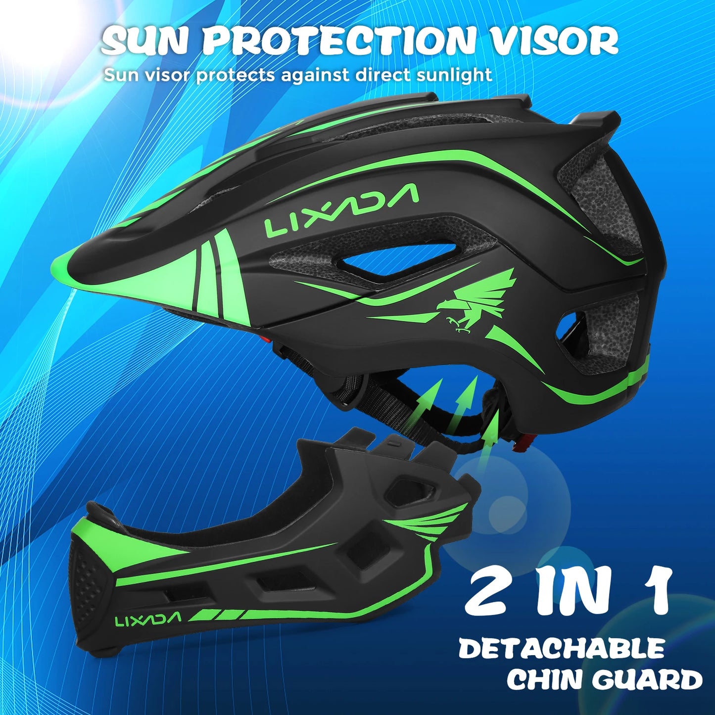 Lixada Kids Detachable Full Face Helmet Protective Gear