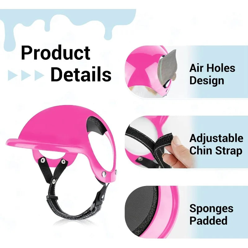 LETVIA Dog Helmet With Goggles Anti UV Sunglasses For Pets