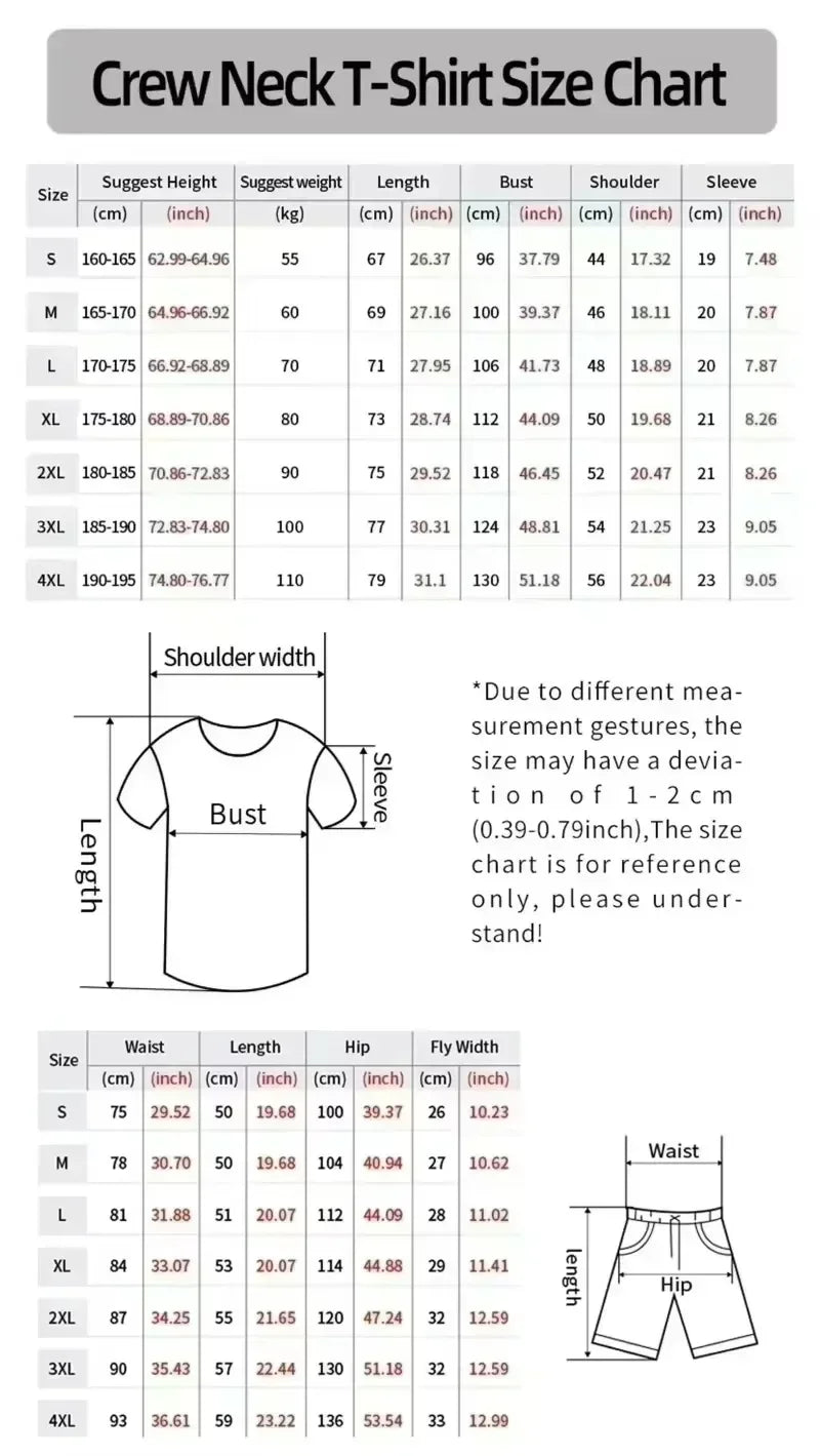 CN Anhui Summer Mens Los Angeles Printed Short Set Casual