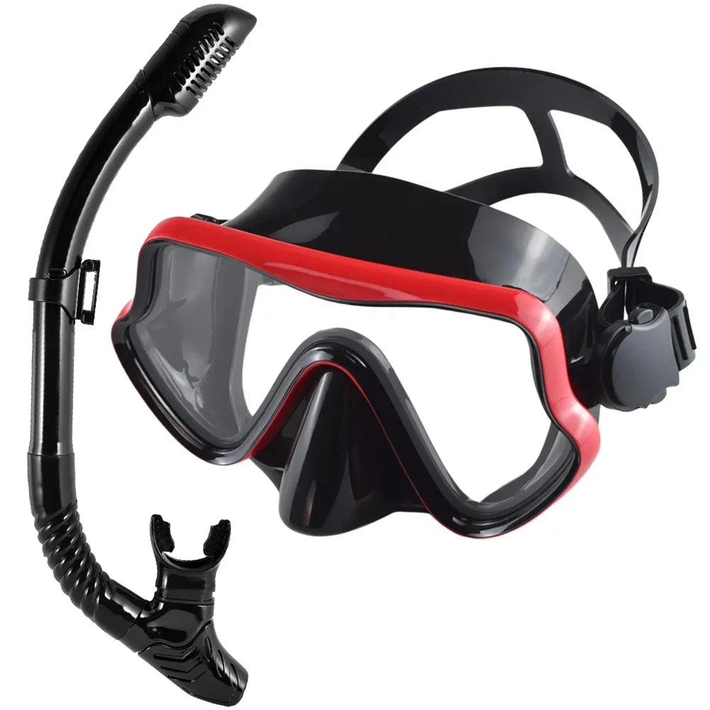 JoyMaySun Scuba Mask Snorkel Set For Adults Panoramic Tempered Glass