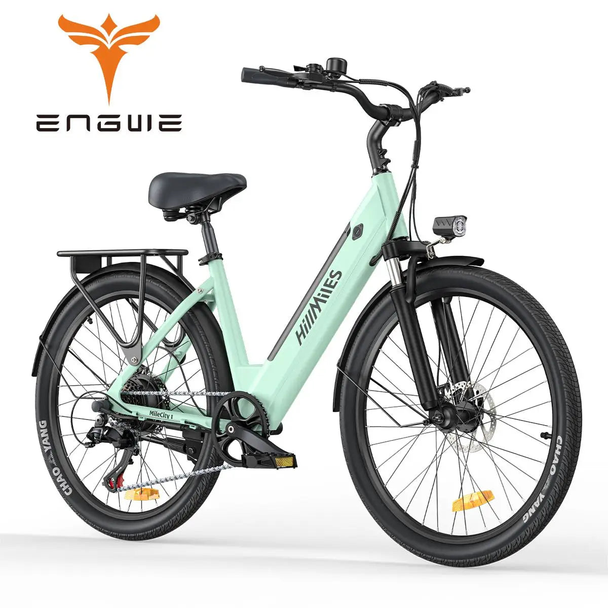 ENGWE HillMiles MileCity 1 26'' Commuter Electric Bicycle 700W Peak Motor 7 Speed Electric Bike for Weekend Travel E-bike, Green