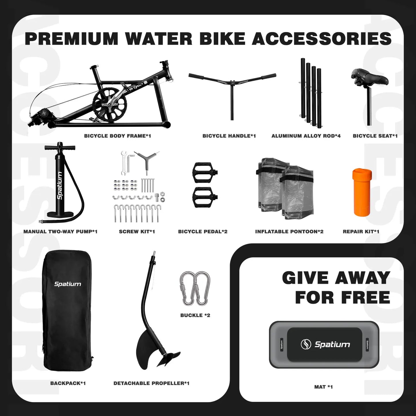 Spatium Sup Water Bike Inflatable Pedal Boat 2.0 Inflatable Pedal Kayak Water Bikes for Lake More Stable and Easy to Drive