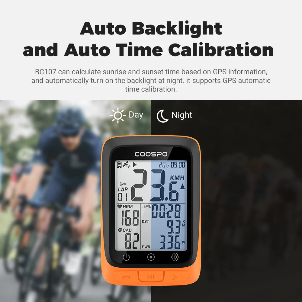COOSPO BC107 Bike Computer GPS Wireless Odometer Speedometer