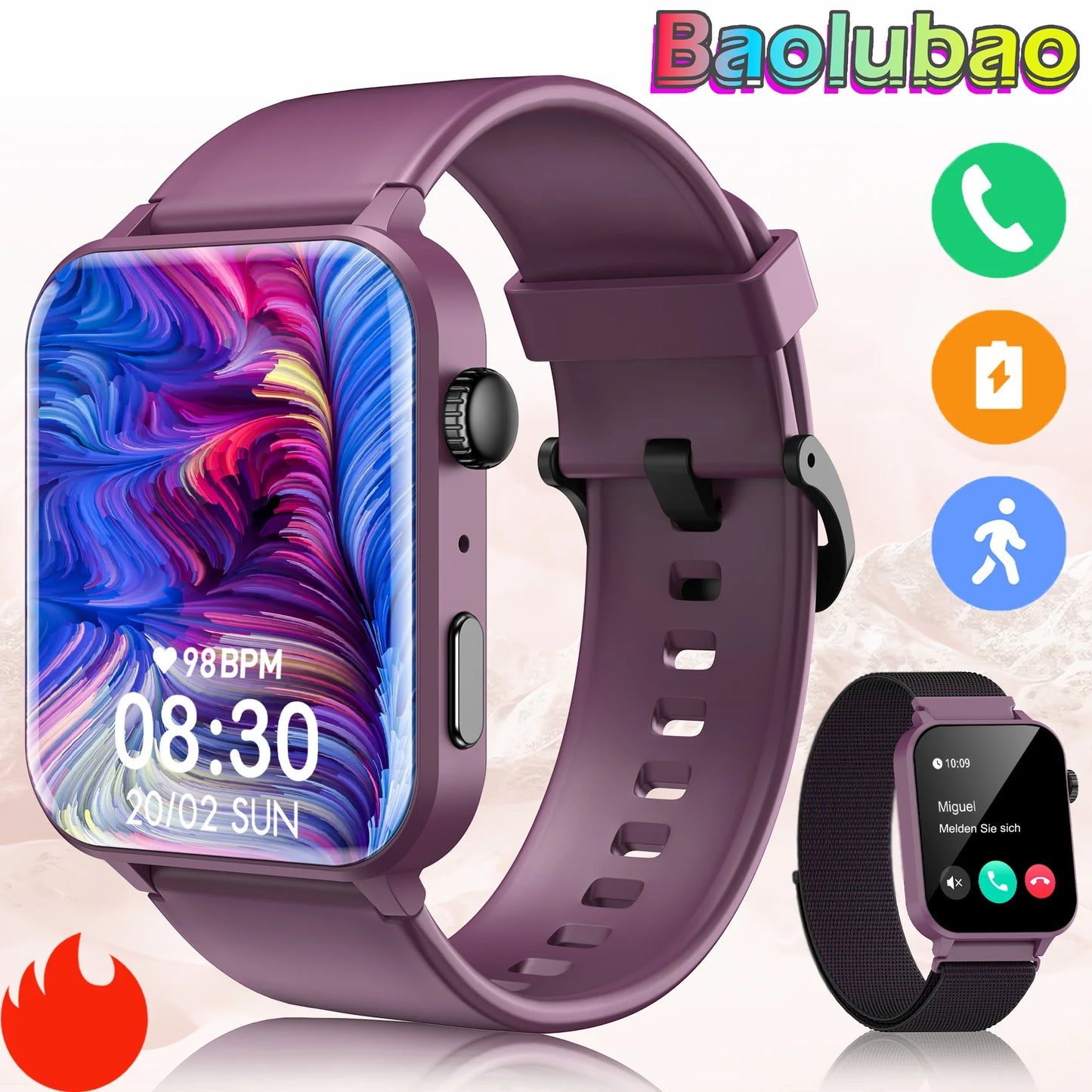 Baolubao Smart Watch With Calling Function 100 Sports Modes