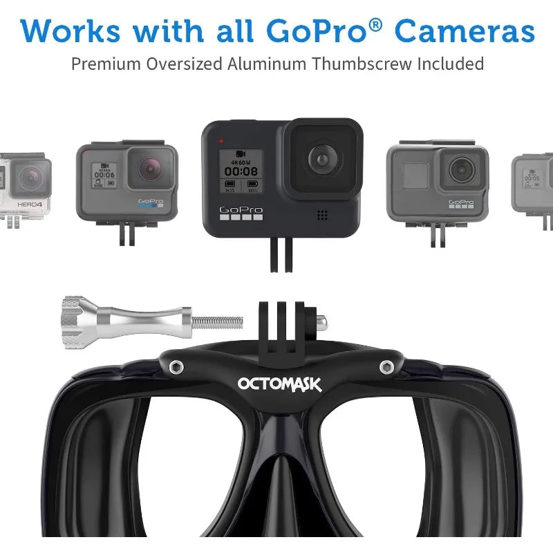 YTYINH Scuba Mask With Mount For GoPro Hero Cameras