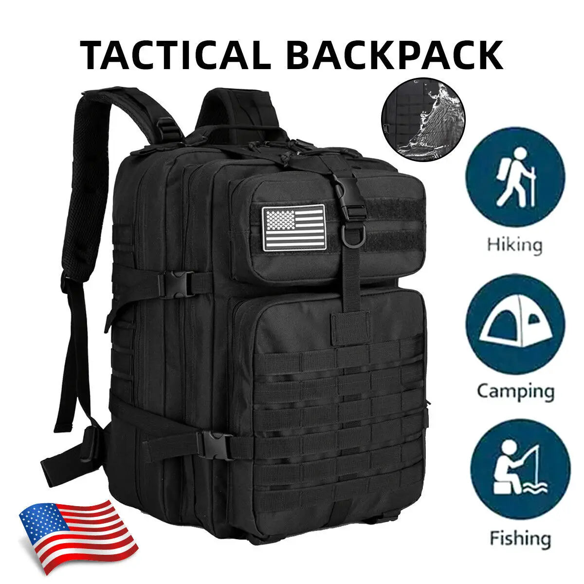 Military Tactical Backpack Molle Rucksack Outdoor Travel