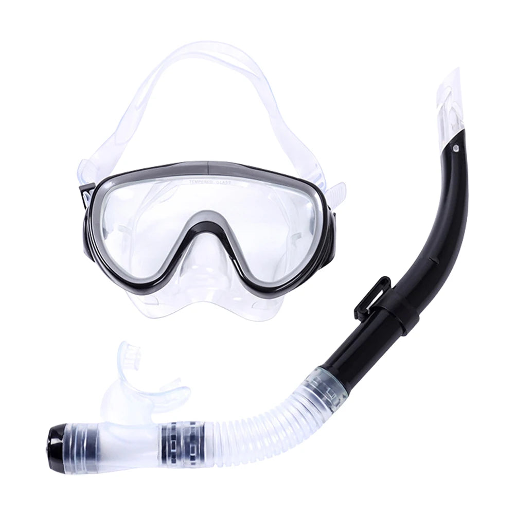 MOJOYCEDiving Diving Mask And Snorkel Set Adjustable Dry Snorkel