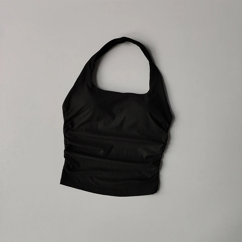 Women Hanging Neck Sports Vest Integrated Chest Pad Bra