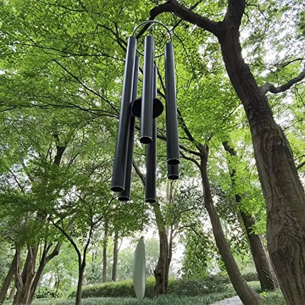 Deep Tone 66 Inch Outdoor Wind Chimes Relaxing Melody with 6 Tuned Tubes Memorial Sympathy Gifts Aluminum Construction Garden