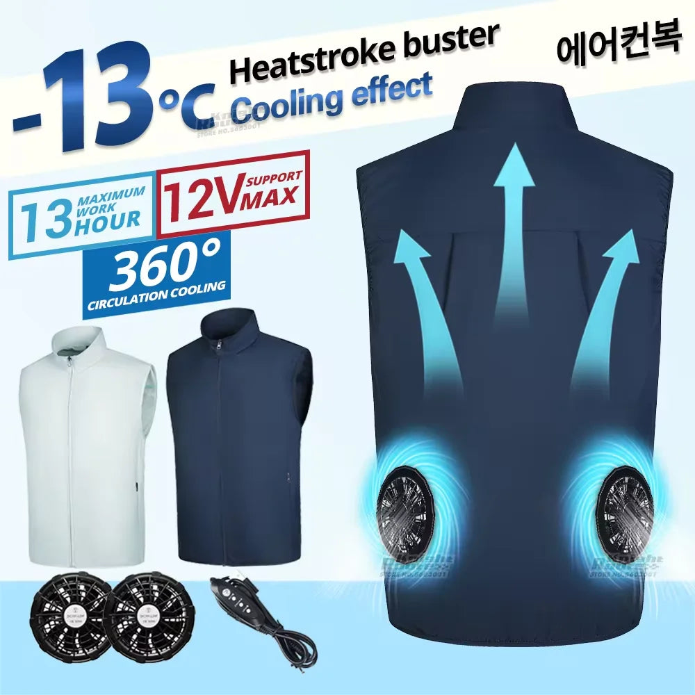 Cooling Vest Ice Fan Wearable Climate Control For Camping