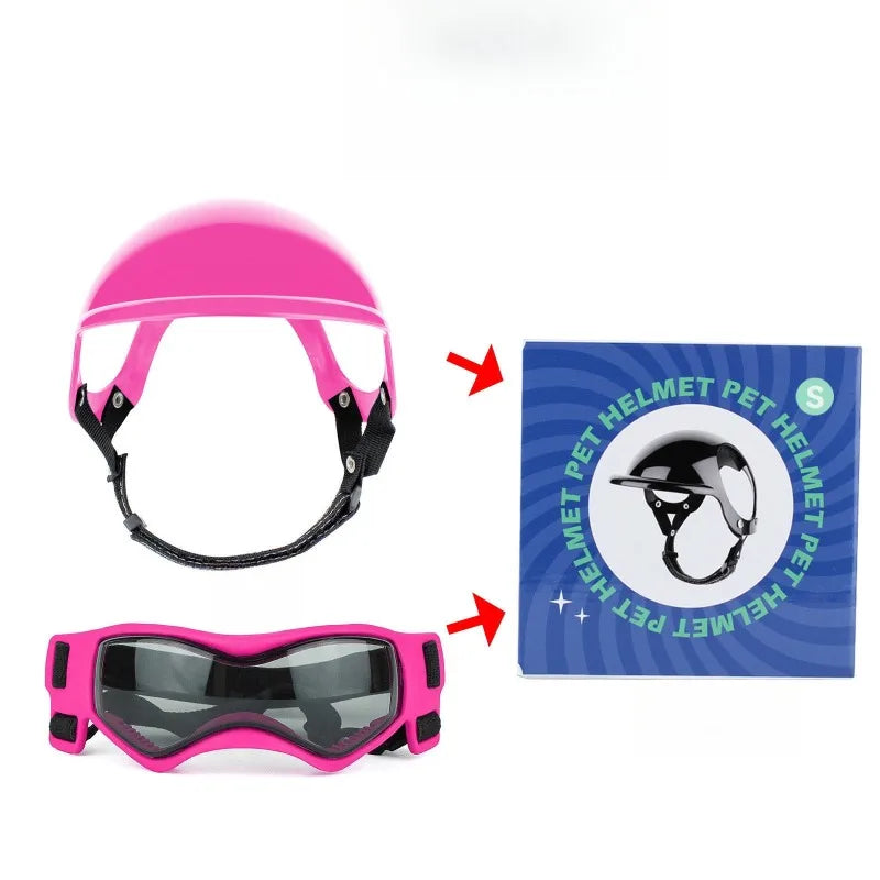 LETVIA Dog Helmet With Goggles Anti UV Sunglasses For Pets