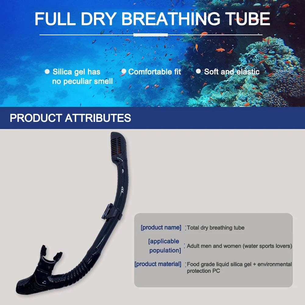 Shunmaii Full Dry Diving Snorkel With Mouthpiece For Scuba Snorkeling