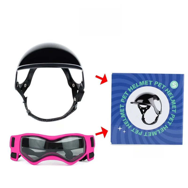 LETVIA Dog Helmet With Goggles Anti UV Sunglasses For Pets