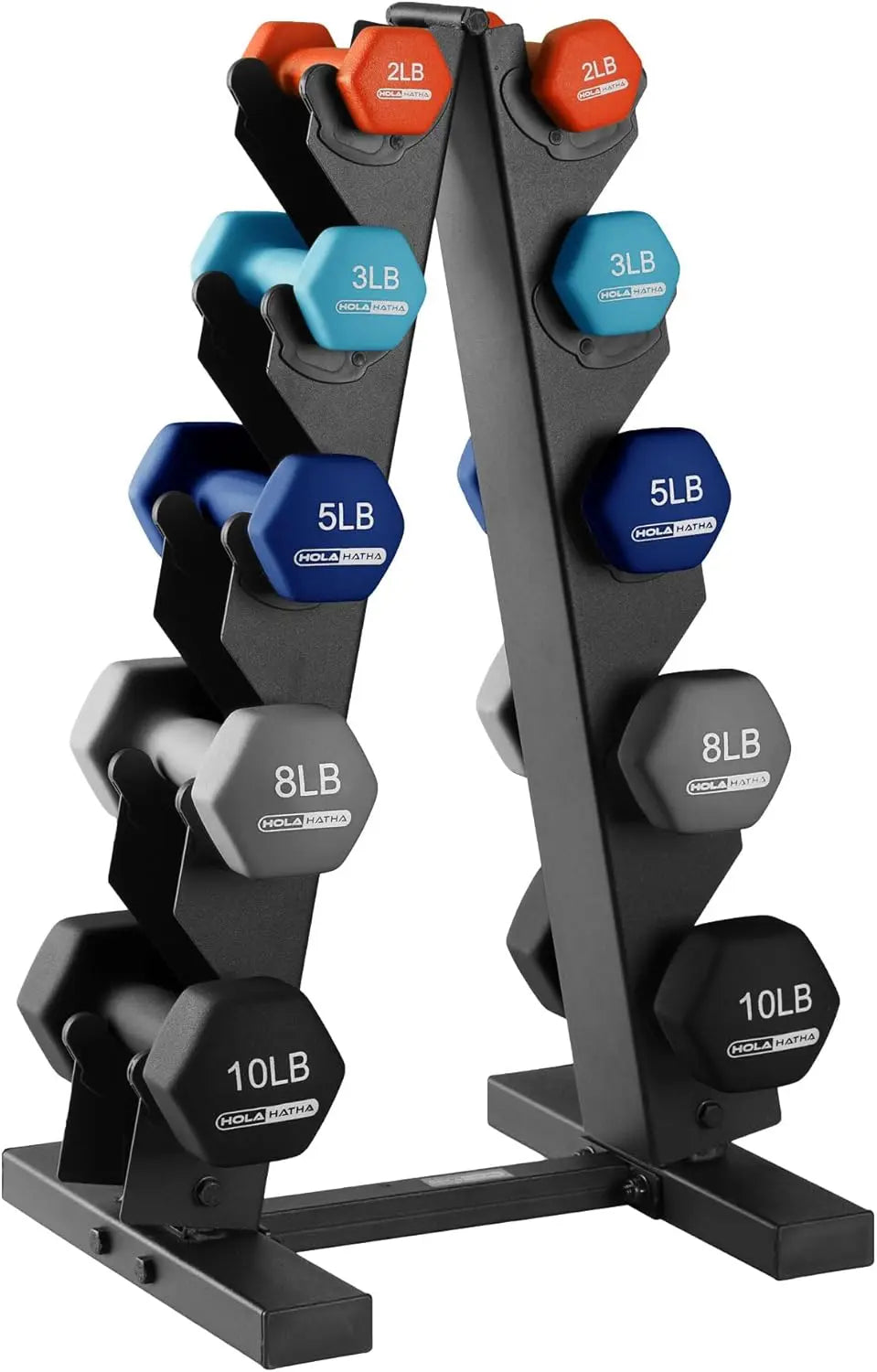 Neoprene Dumbbell Set With Rack For Home Weight Training