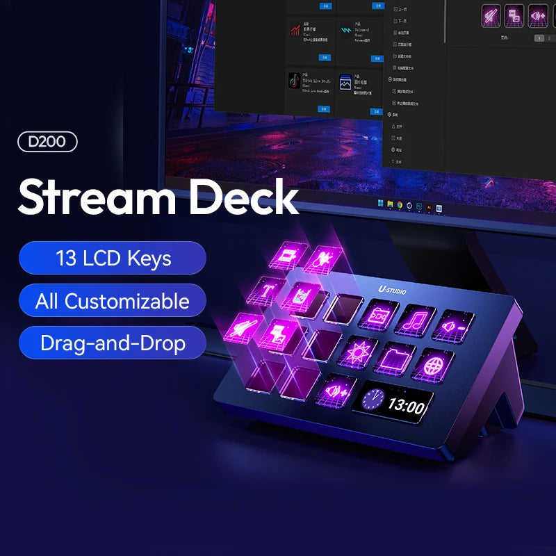 Ulanzi D200 Live Streaming Controller With 13 LCD Keys