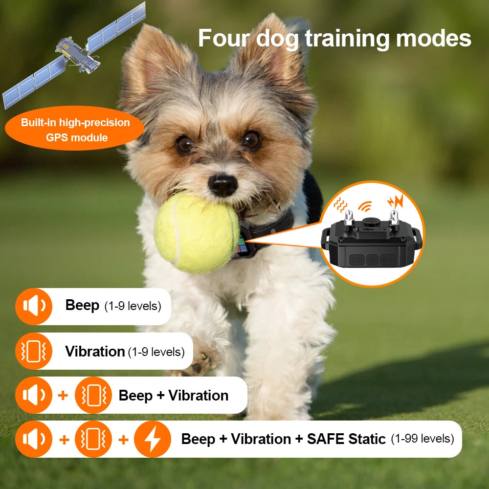 YTYINH Wireless Dog Fence Collar GPS Invisible Barrier