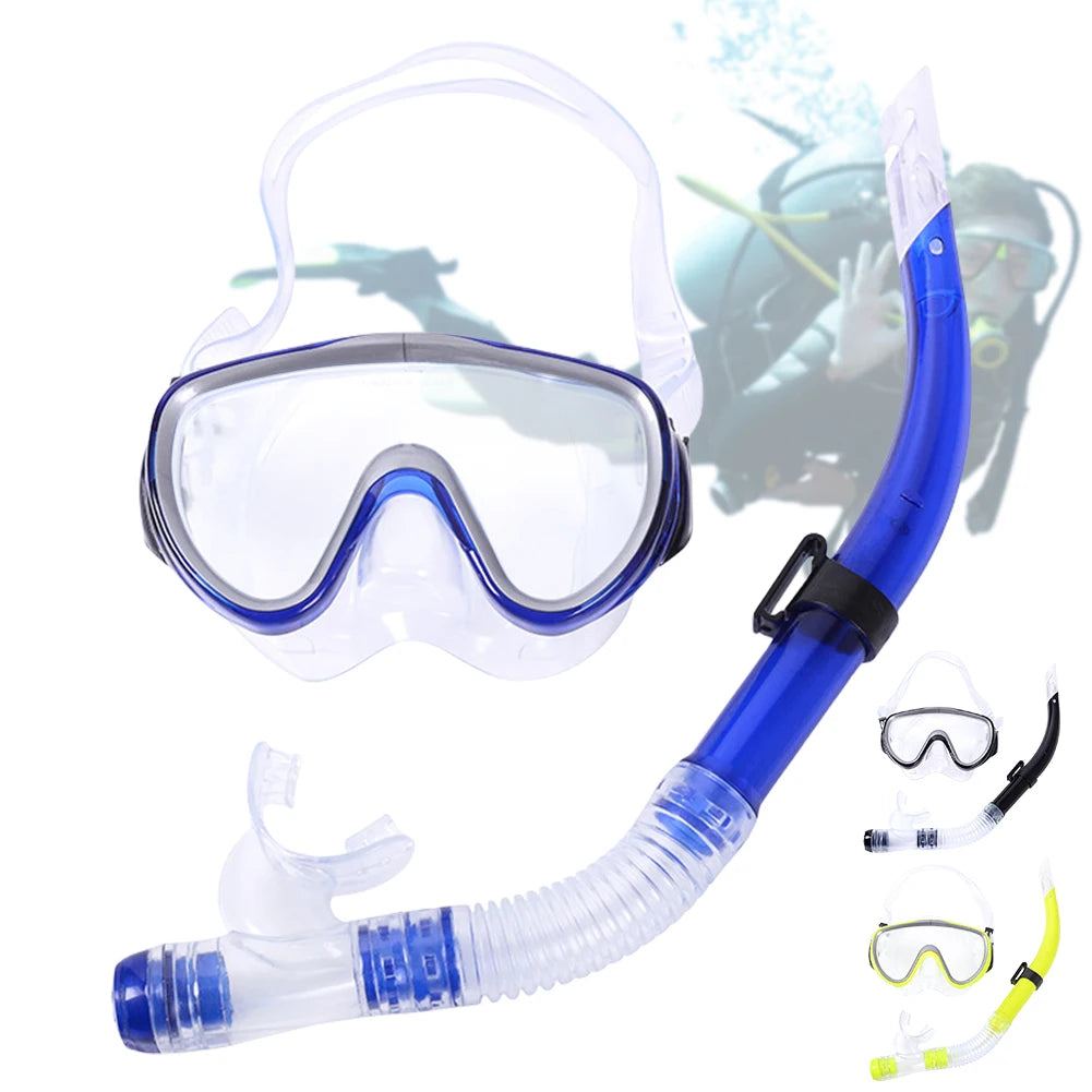 MOJOYCEDiving Diving Mask And Snorkel Set Adjustable Dry Snorkel