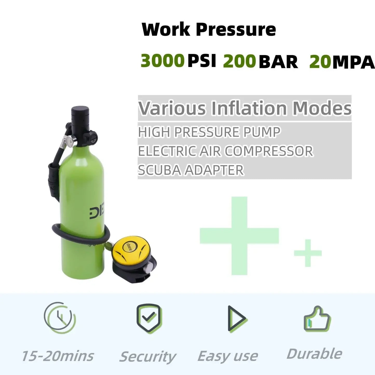 Hign-concerned Mini Dive Tank Aluminum Alloy Vacation Diving