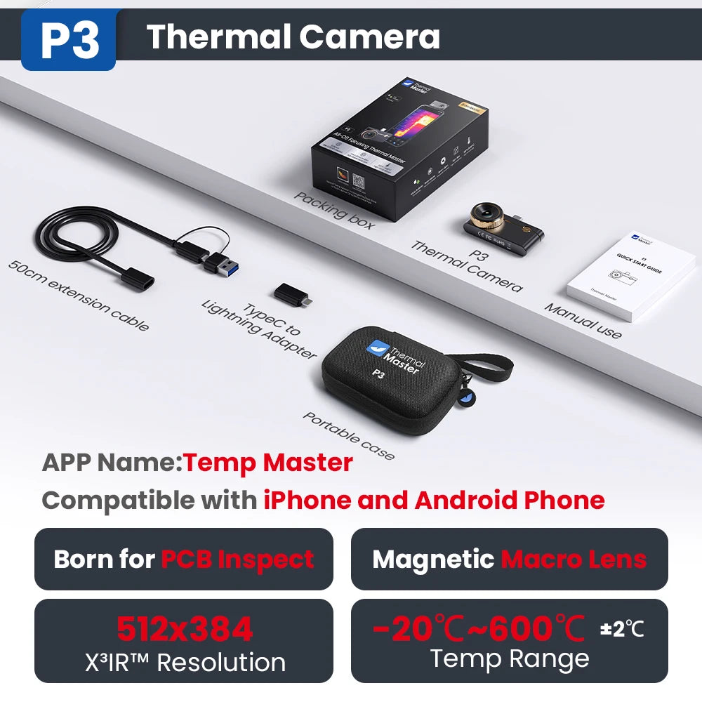 Thermal Master P3 Thermal Camera For iOS Android Macro Lens
