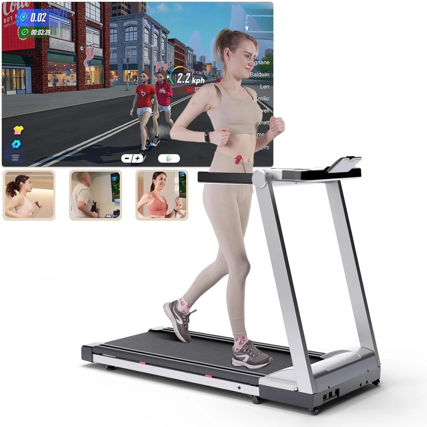 Driving Foldable Treadmill with Six Percent Incline LCD App