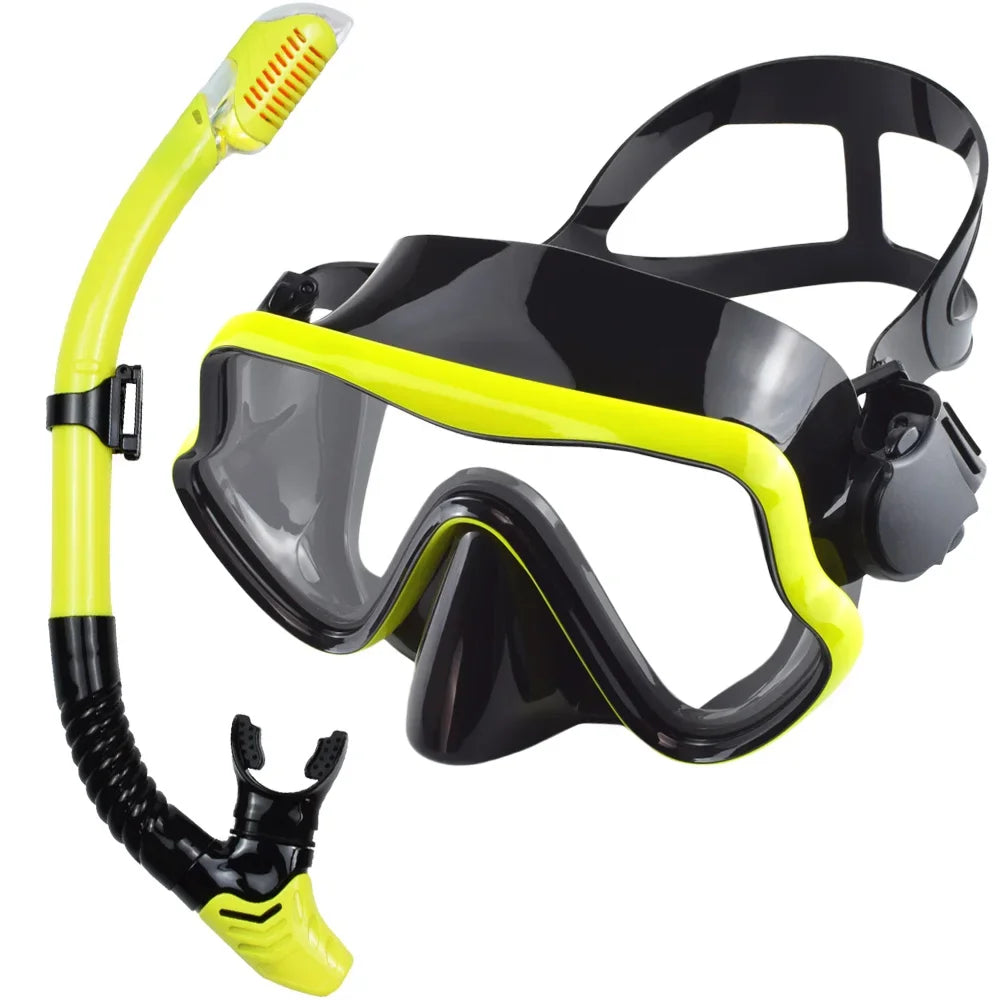 JoyMaySun Scuba Mask Snorkel Set For Adults Panoramic Tempered Glass