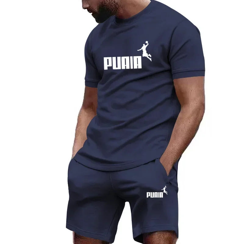 CN Guangdong Mens Summer Short Sleeve Set Jogging Fitness
