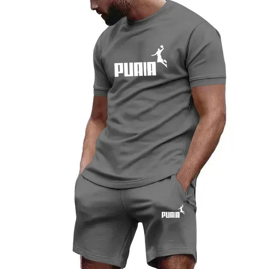 CN Guangdong Mens Summer Short Sleeve Set Jogging Fitness
